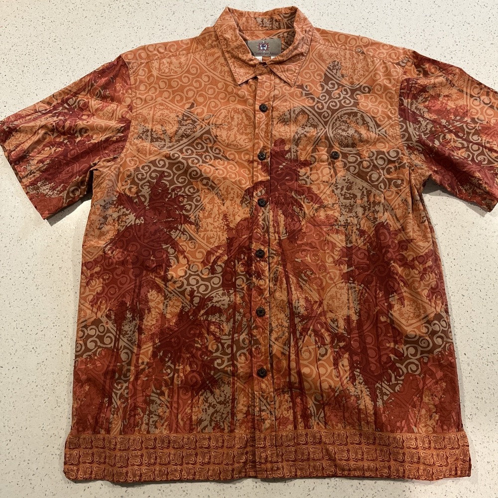 The Territory Ahead Shirt Mens Large‎ Palm Tree AOP Hawaiian Beach Casual